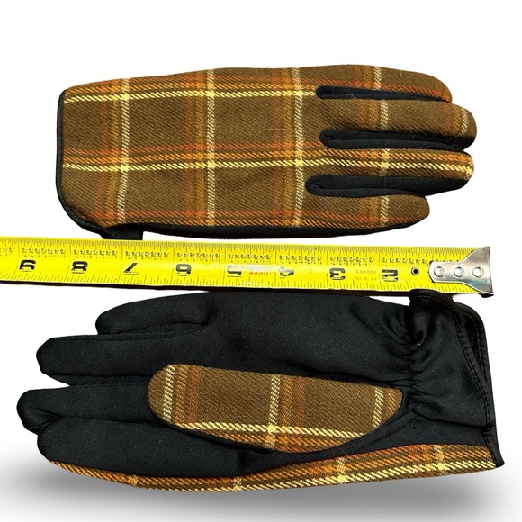 D&Y Tan Tartan Gloves - Small/X Small - Picture 3 of 4